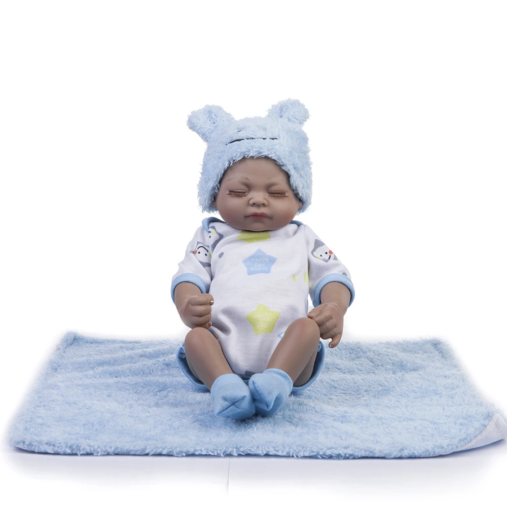25 см полный корпус черные силиконовые Reborn Детские куклы живые реалистичные