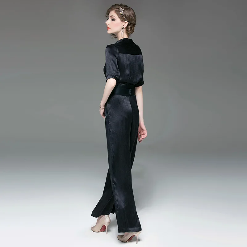 Летний женский комплект из 2 предметов подиумная атласная рубашка с отложным