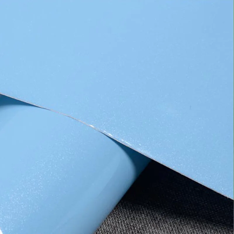 Light Blue 3 м сплошной цвет водонепроницаемый винил самоклеющиеся обои рулоны кухонных шкафов шкаф двери мебель восстановленная контактная бумага - Цвет: Light Blue