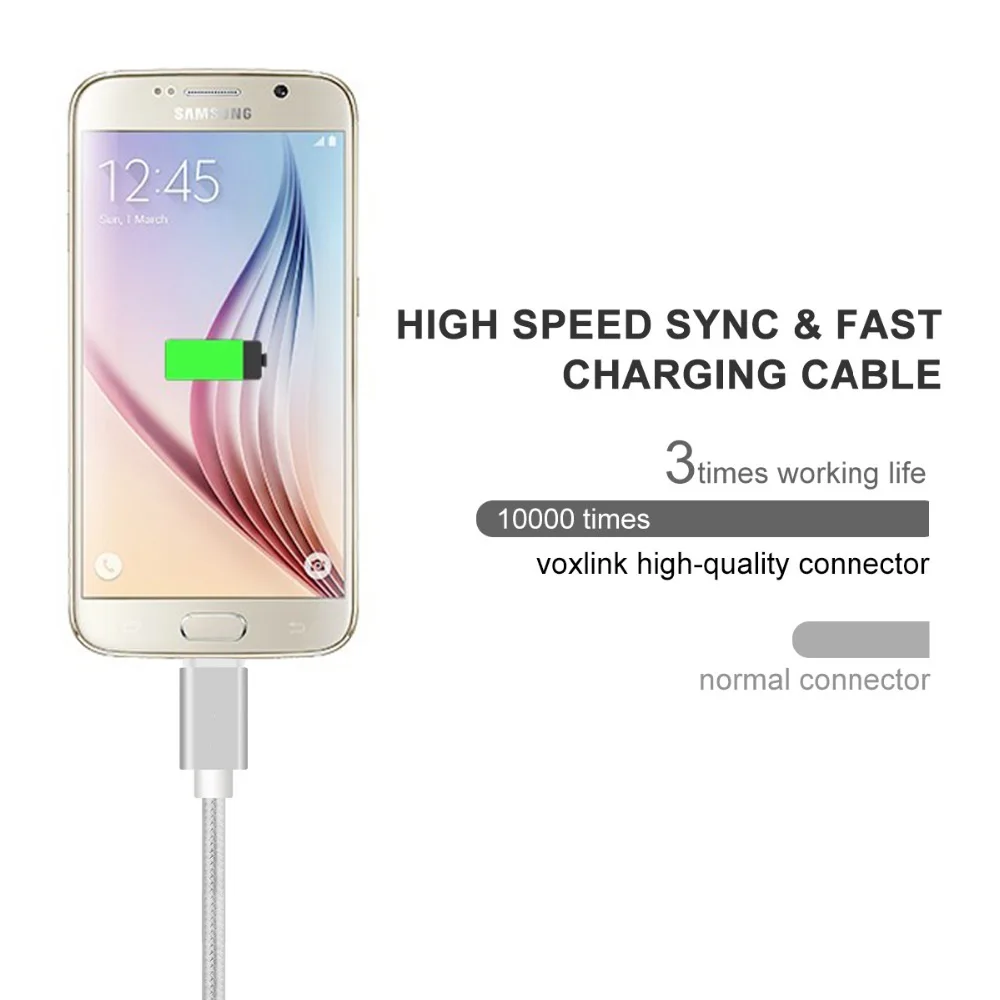 Кабель Micro USB для быстрой зарядки телефона адаптер и передачи данных Samsung Xiaomi Huawei