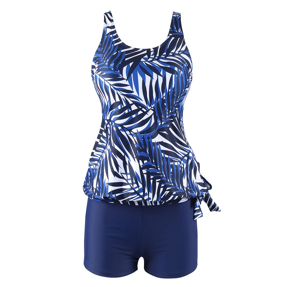 Женский купальник танкини TCBSG комплект из двух предметов с пуш ап принтом пляжная
