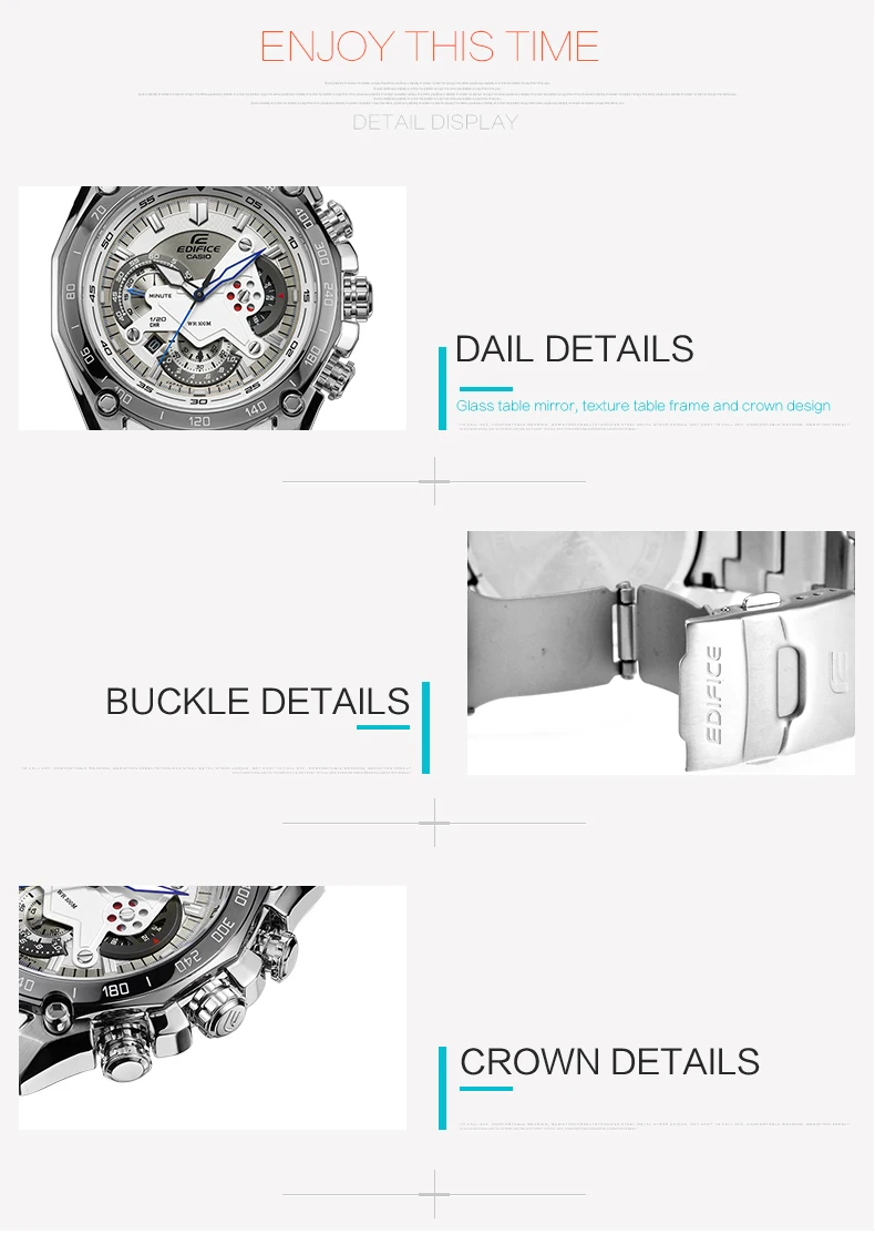 Casio, новинка, модные деловые часы, многофункциональные, 100 метров, водонепроницаемые, спортивные, мужские, с черной пластиной, стальной ремень, EF-550D, наручные часы