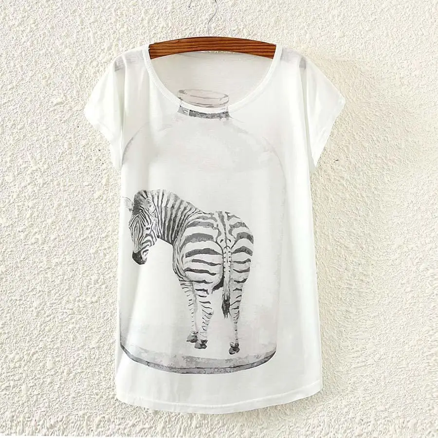 Блузы с принтом граффити совы модная женская летняя футболка 2015 оптовая продажа