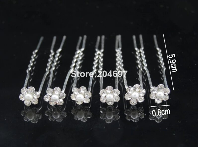 

Feelgood 400pcs/lot 8mm Small Flower Wedding Bridal Bridesmaid Crystal Rhinestone Pearl Hair Pins Hair Ornaments Hairpins
