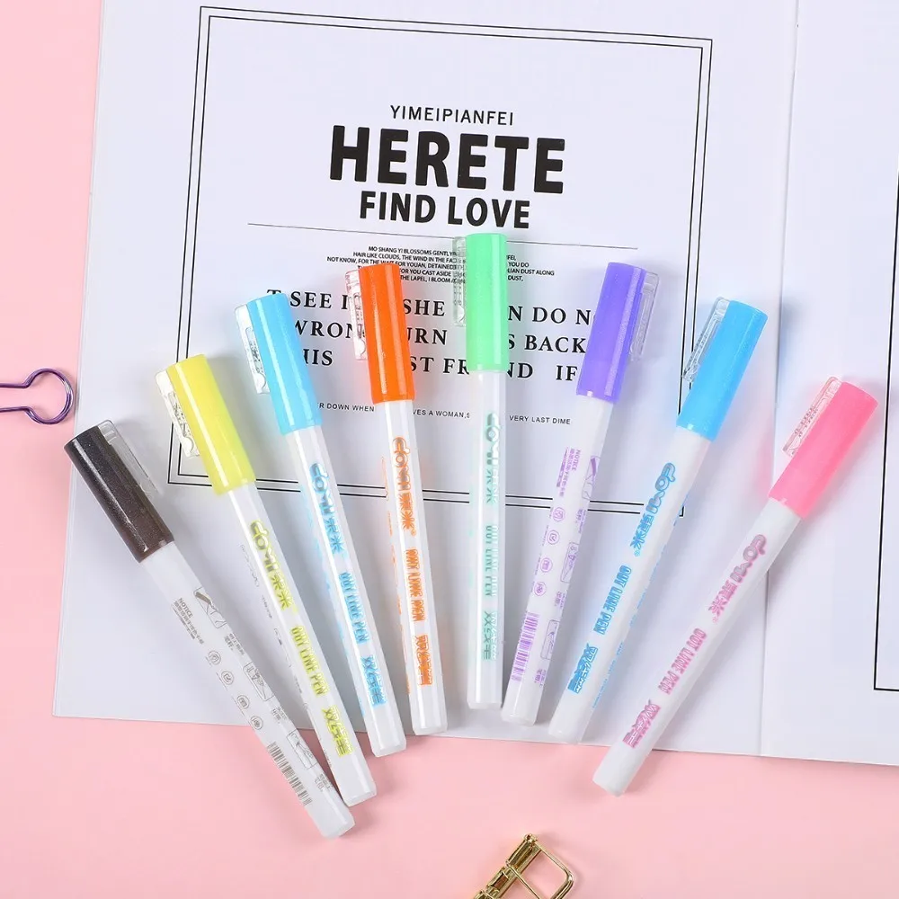 1 Pc Drawing Manga Art Marker Pens 8 Colors Highlighter Markers Art Supplies Diy Scrapbooking School Supplies Stationery