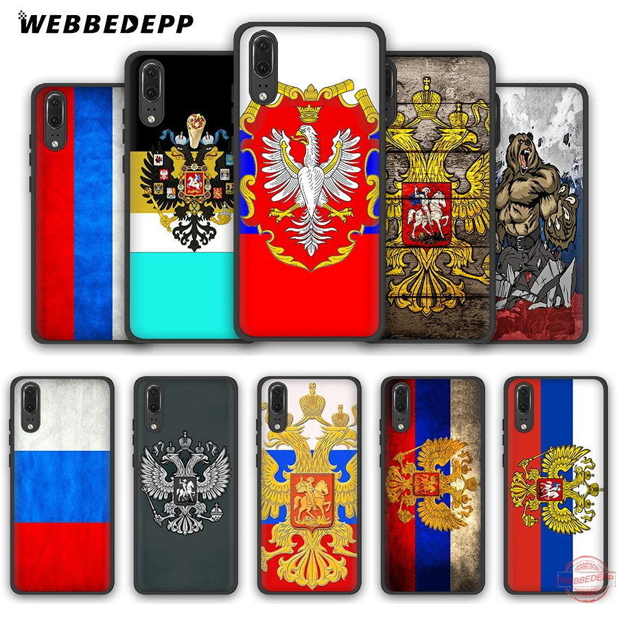 WEBBEDEPP Russian flag national emblem Soft Case for Huawei P8 P9 P10 P20 P30 Lite Pro 2017 2018 2019 Cover | Мобильные телефоны и