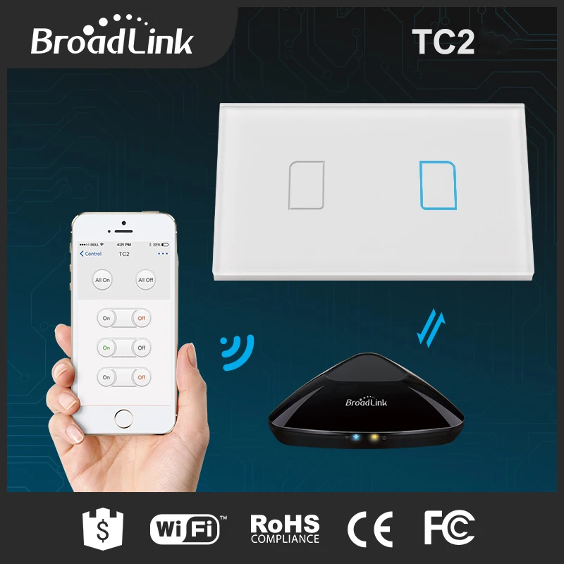 Broadlink TC2 1 2 3 банда США AU стандартный сенсорный панельный переключатель