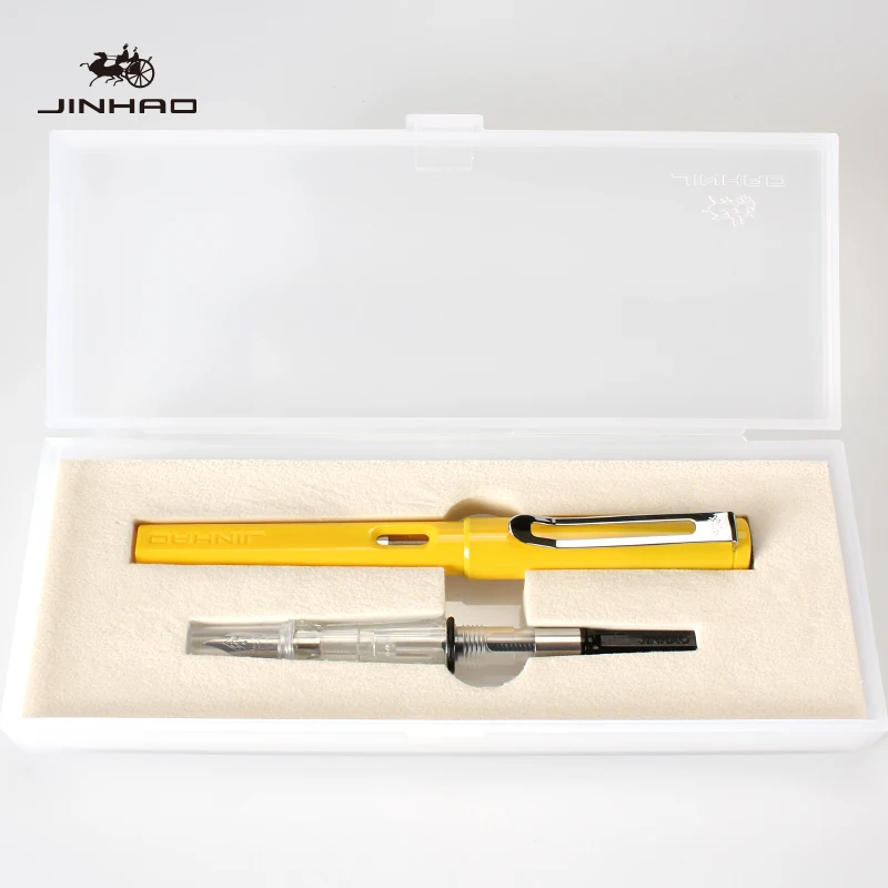 Jinhao 599A, двойные ручки, перьевая ручка, 0,5 мм+ 0,38 мм, набор чернильных ручек, роскошные подарочные ручки для письма, чехол - Цвет: 15