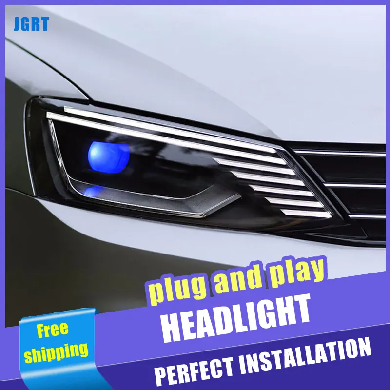 Фары автомобильные 2 шт. светодиодные для VW Jetta 2011-2018 DRL двухлучевые H7 Ксеноновые