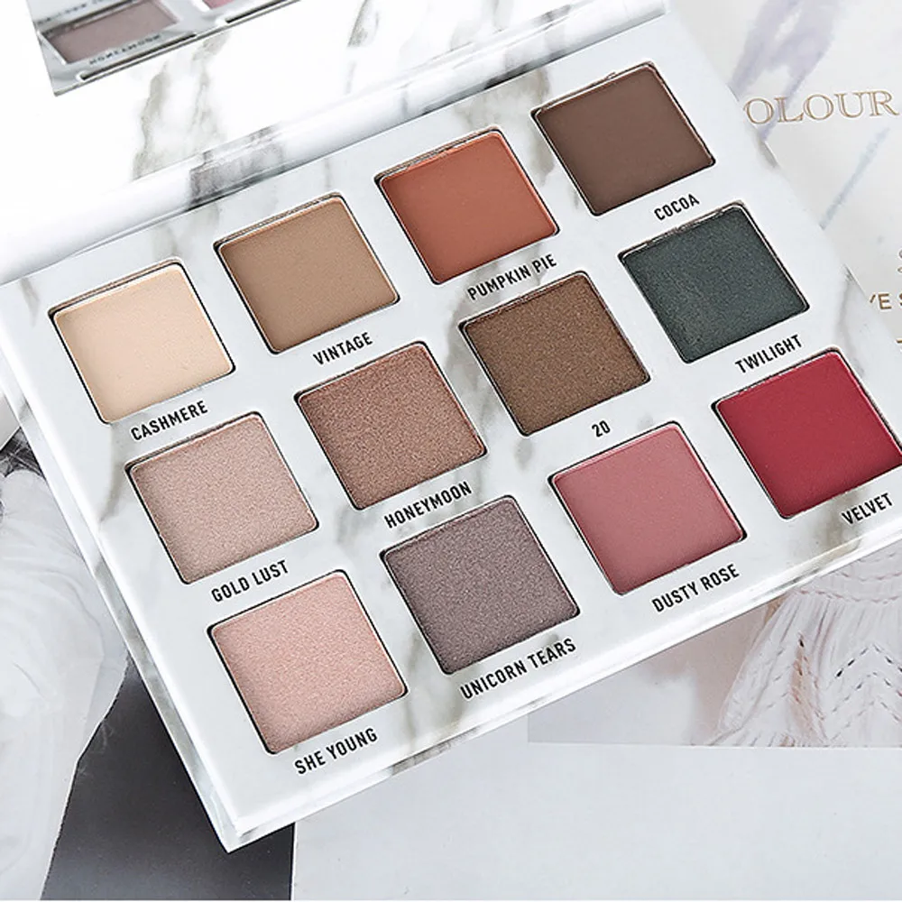 Модные 12 цветов роскошные золотистые матовые тени для век телесные Палитра