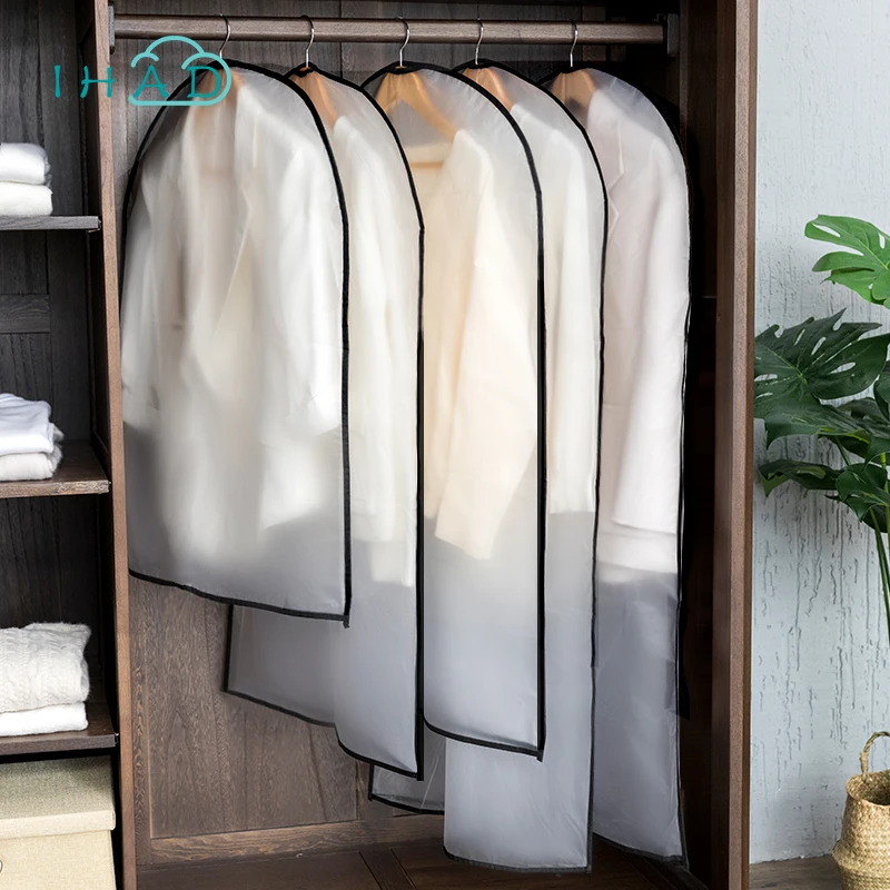 Transparent clothes dust bag Washable finishing storage dust-proof cover Household coat suit organizer hanging ba'g |