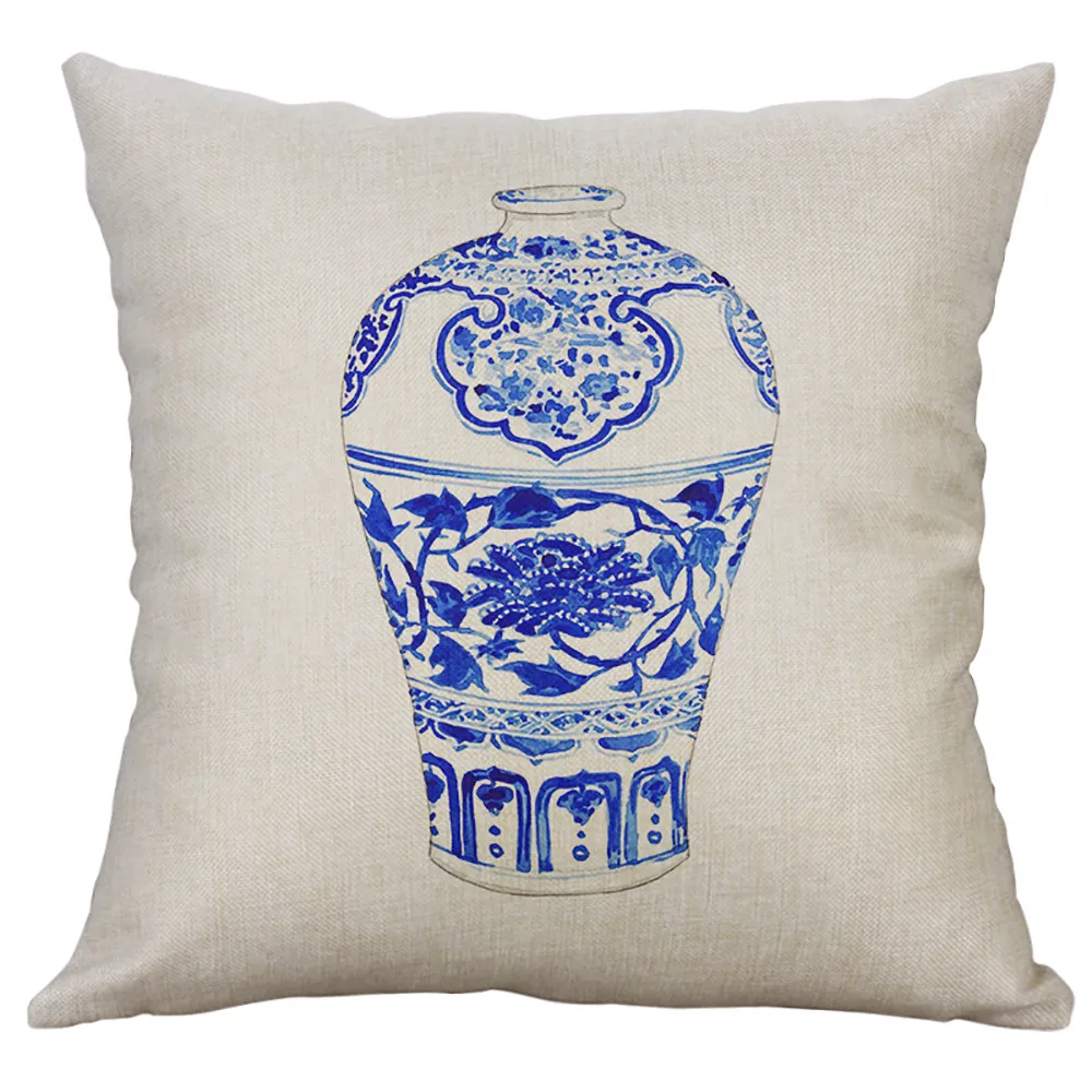 40*40 см Китайская классическая сине-Белая Подушка чехол Фарфор белая синяя