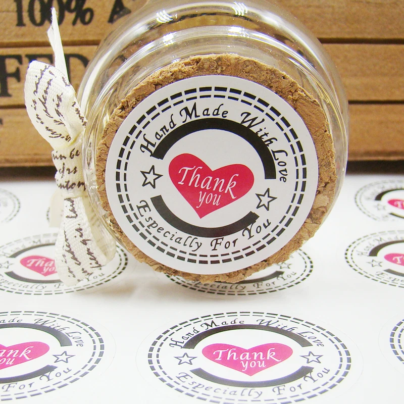 100 шт. белая бумага &quotспасибо&quot Крафт Упаковка уплотнения наклейки этикетки