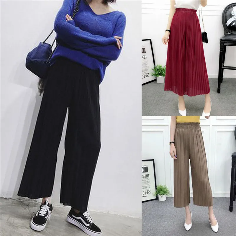 Брюки женские летние свободные с высокой талией | Женская одежда