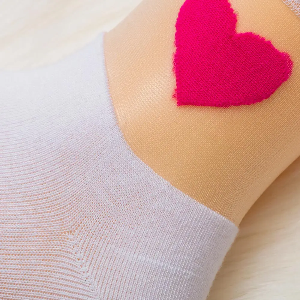 Новые кружевные носки с узором в виде сердца 1 пара пикантных прозрачных носков