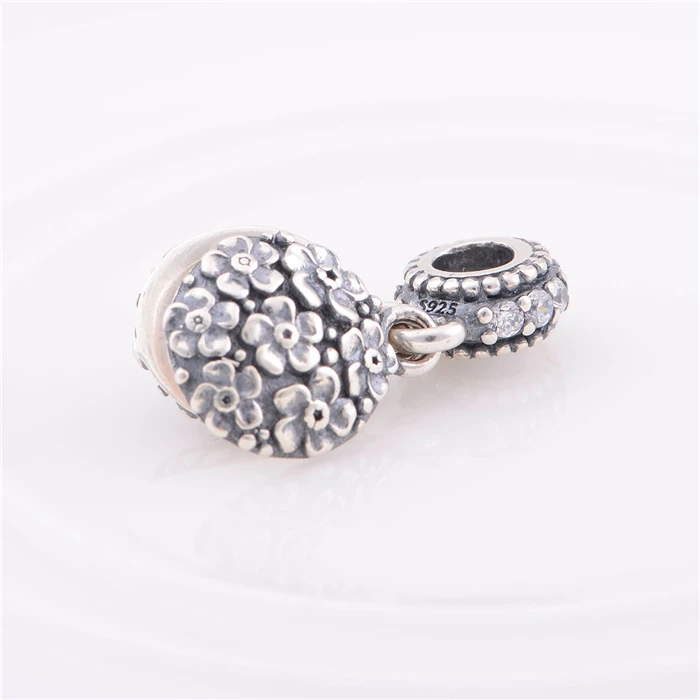 Сладкий мать с розовой эмалью Подвески стерлингового серебра 925 fine Jewelry Fit