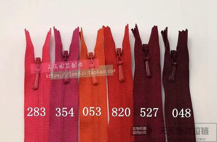 YKK 3 # невидимая молния selvage свадебное платье юбка большой толстый красный бежевый