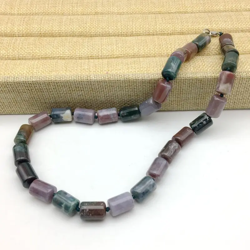 Ожерелье-чокер женское из натурального камня разноцветное колье с узелком кулон