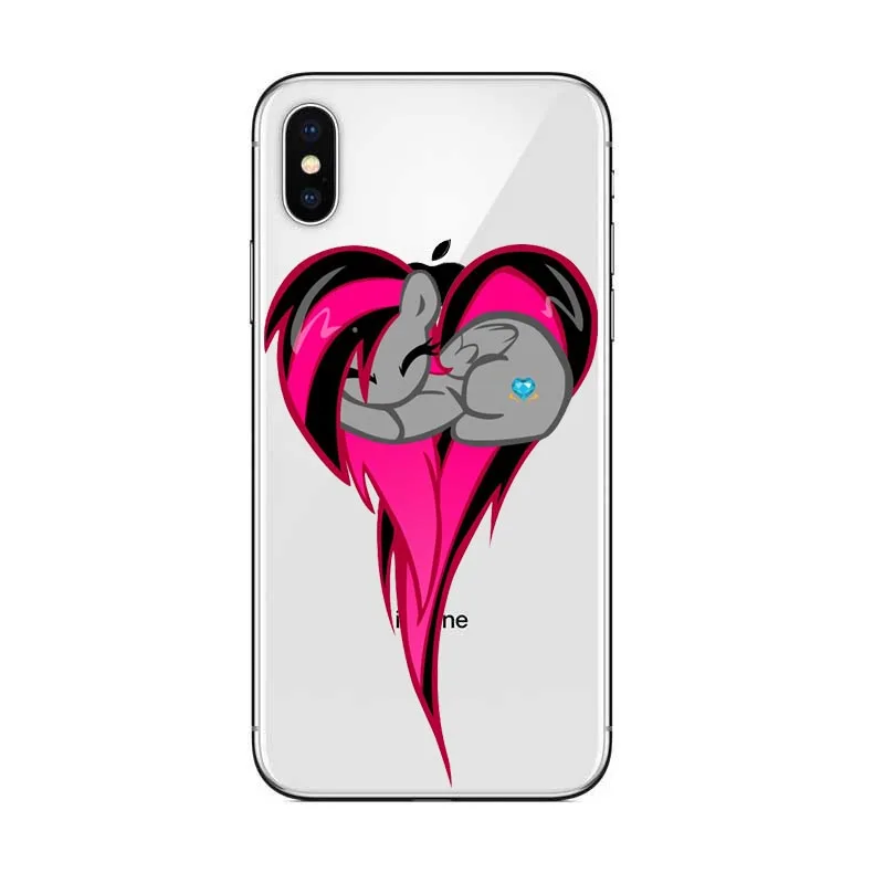 Милый чехол в форме сердца с цветным цветком единорогом для iPhone 5S SE 6 6s 7 8 Plus X 10