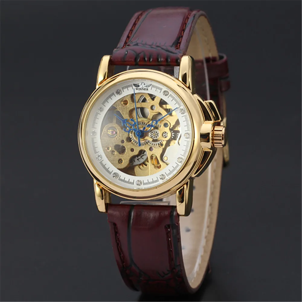 WINNER Новые повседневные часы женские деловые королевские с скелетом