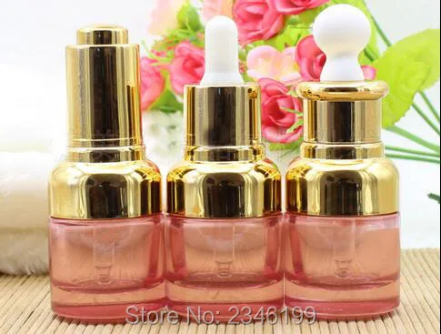 20 мл г розовое стекло бутылка для масла крышка золотого цвета упаковка лосьона