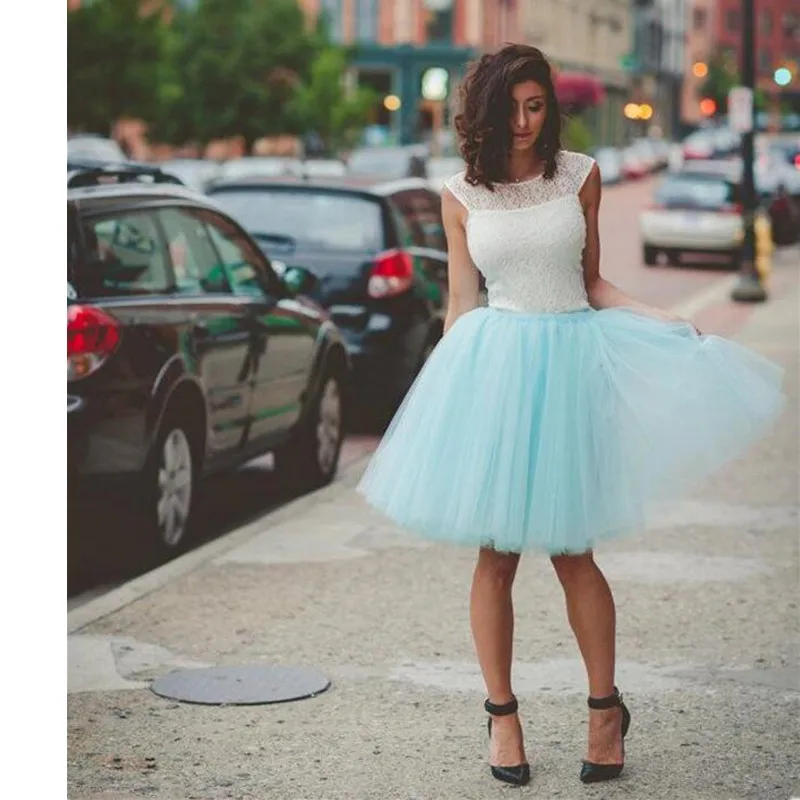 Летние Короткие Пышные юбки длиной до колена с оборками юбка пачка для взрослых