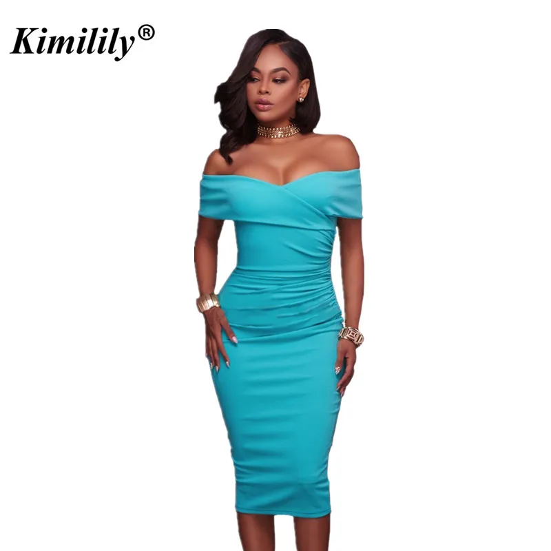 Мода 2017 Лето Платье Карандаша Женщин Сексуальная Slash Шеи С Коротким Рукавом с
