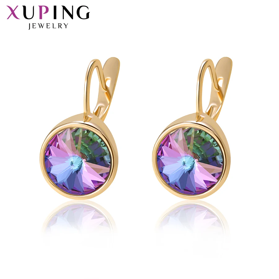 Xupingg дизайн обручи серьги кристаллы от Swarovski винтажные круглые ювелирные изделия для женщин девочек Подарки M85-20459