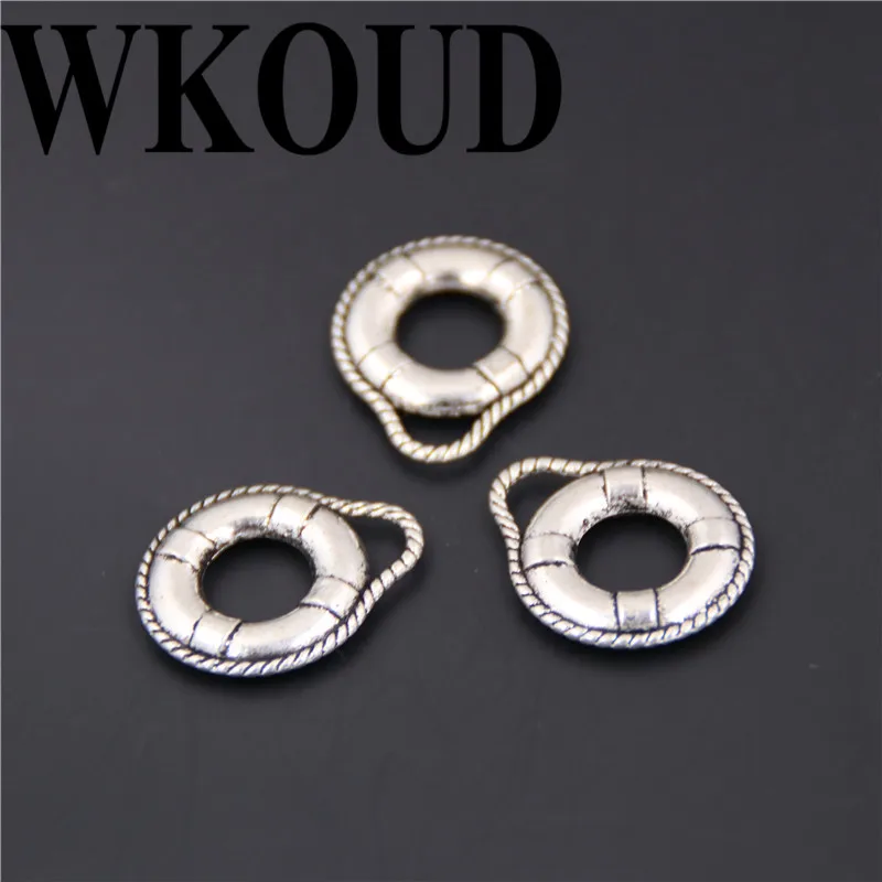 10pcs Silver color alloy sea life charm lifebuoy necklace earrings bracelet diy pendant accessories | Украшения и аксессуары