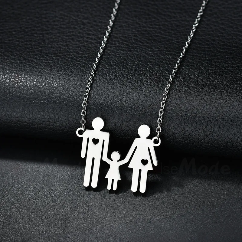 ELSEMODE папа мама дочь семья подвески ожерелья из нержавеющей стали родители любовь