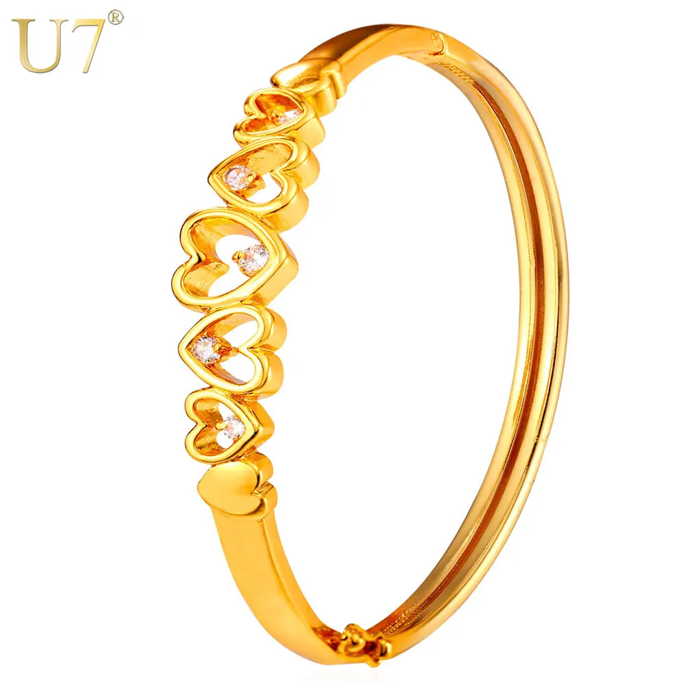 U7 2016 Новый Симпатичные Сердце Браслет Ювелирных Изделий Из Диоксида Циркония