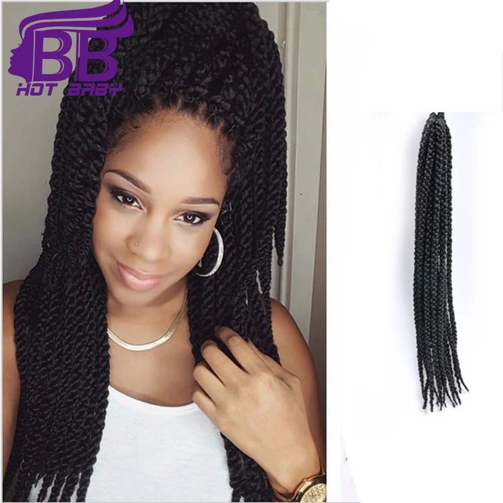 Горячие Волосы Младенца 3D Куб Твист Крючком Косы Наращивание Волос Ombre Плетение