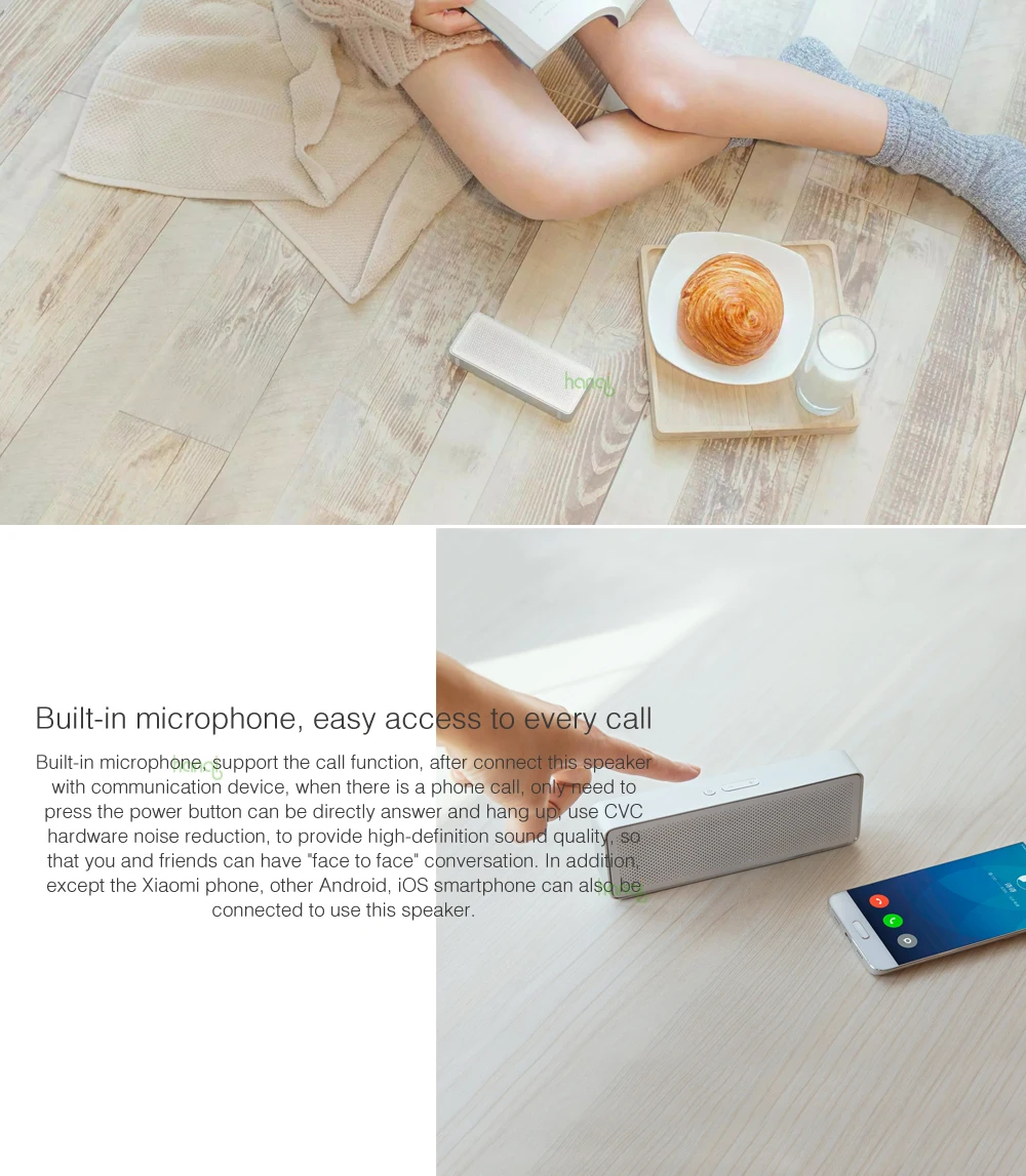 Xiaomi Mi Bluetooth динамик 2 квадратных коробки стерео портативный высокого разрешения качество звука Bluetooth 4,2 Поддержка AUX In