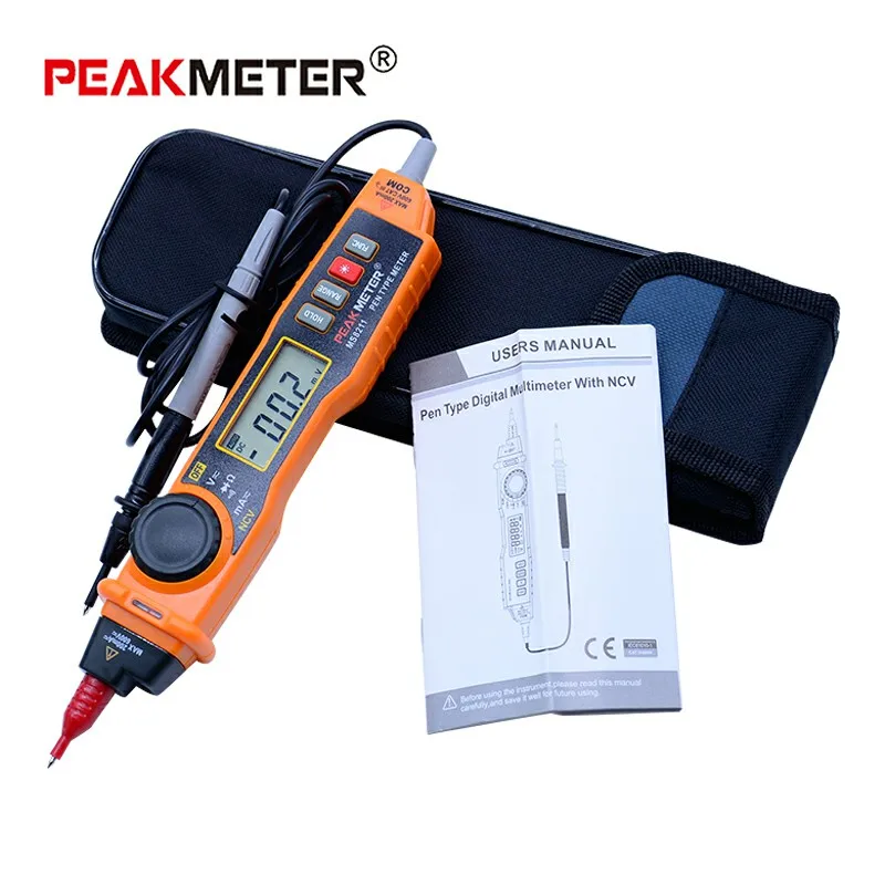 Pen type multimeter Цифровой мультиметр с зонд acv/dcv электрический ручной тестер Multi Тестер портативный multimetro MS8211 peakmeter - Цвет: Pen type multimeter