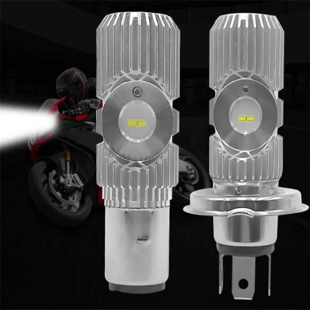 YM E-Bright 2 шт мотоцикл H4 BA20D Высокий/ближний свет 1200LM светодиодный фара 9-80 в DC противотуманная фара для вождения скутера светодиодный налобный фонарь белый