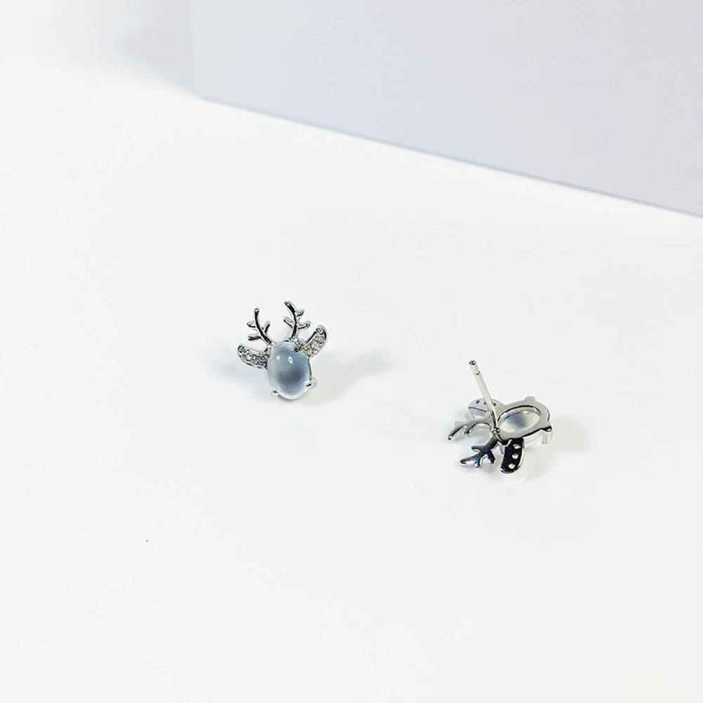 1 пара серьги-гвоздики из лунного камня серьги-рога серьги стерлингового серебра