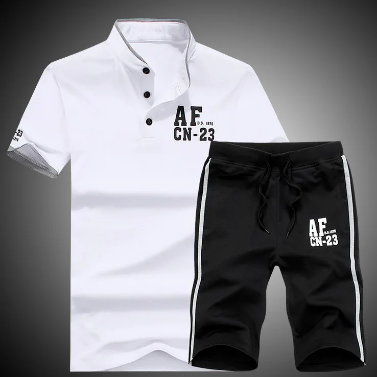 Мужская футболка с отложным воротником комплект летней одежды мужской