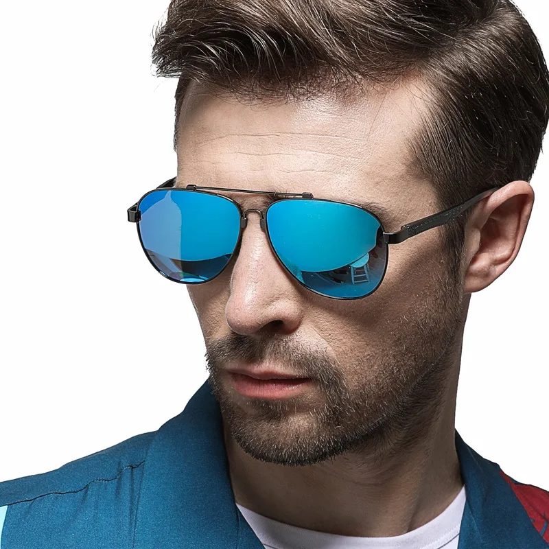 Men's Polarized Sunglasses Memory Frame YASANDO Luxury Brand Classical Pilot Driving Eyewear UV400 Male All-fit Sun Glass XY130 |