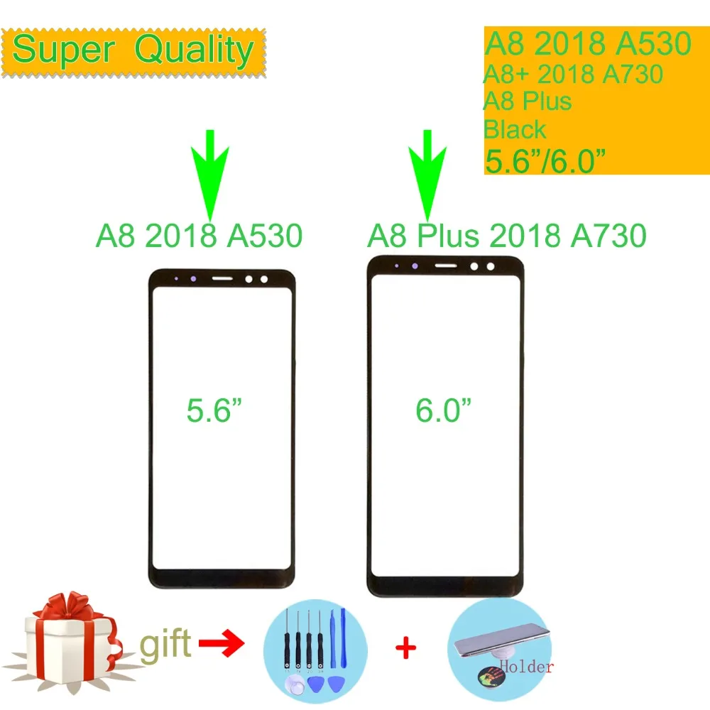 Передняя стеклянная панель для Samsung Galaxy A8 Plus 2018 сенсорный экран A530 внешнее стекло