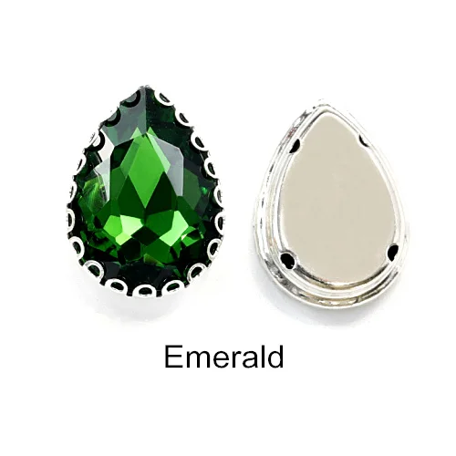 Emerald 20 шт. 26 цветов кружево коготь пришить стразы кристалл AB стекло Каплевидная форма швейные камни для Сделай Сам одежда Стразы B1179 - Цвет: Emerald