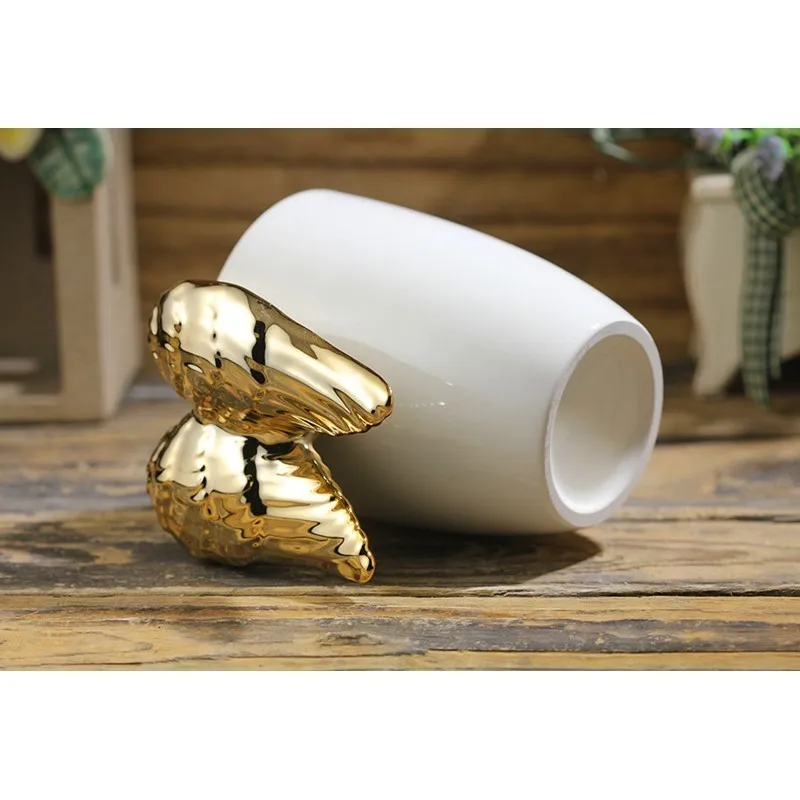 Novelty 3D Golden Silvery Angelic Wing Ceramic Coffee Mug Angel's Wings Handgrip Cup Best Gift | Дом и сад