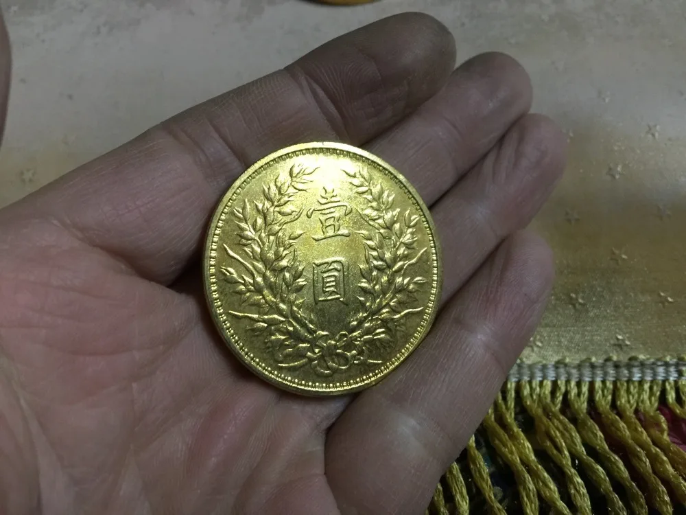 1921 Китай Республика 10 лет 1 Юань Shikai 24k позолоченная копия монеты|yuan shikai|coin coinscoin gold