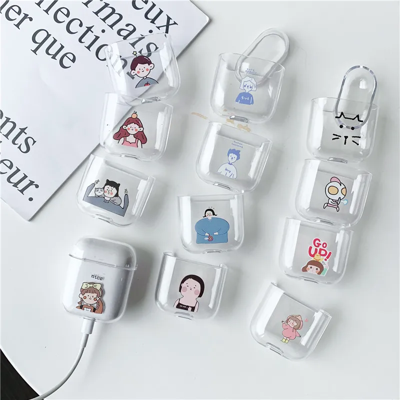 Модный чехол с мультяшными персонажами для airpods Bluetooth беспроводной наушников 1/2