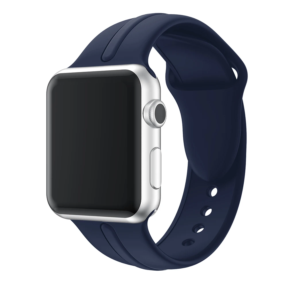 Силиконовый ремешок для часов Apple watch 38 мм 42 40 44 размер браслет iwatch 1 2 3 4 Смарт часы