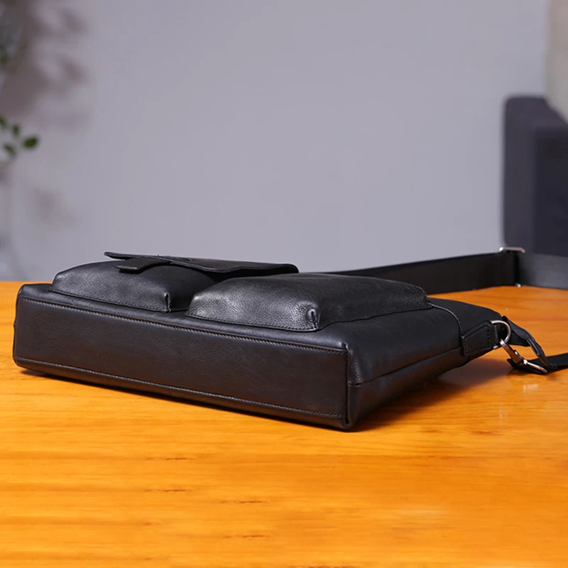 AETOO мужская сумка кожаная горизонтальная деловая Повседневная через плечо