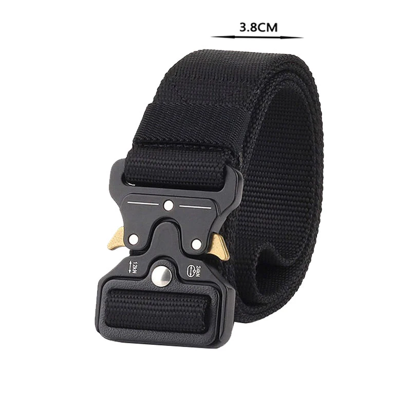 3.8CM Belt Тактический ремень нейлоновый ремень в стиле милитари армейский мужской стиль джинсовый ремень широкий утолщенный открытый охотничий поясной ремень холст Ceinture Homme - Цвет: 3.8CM Belt