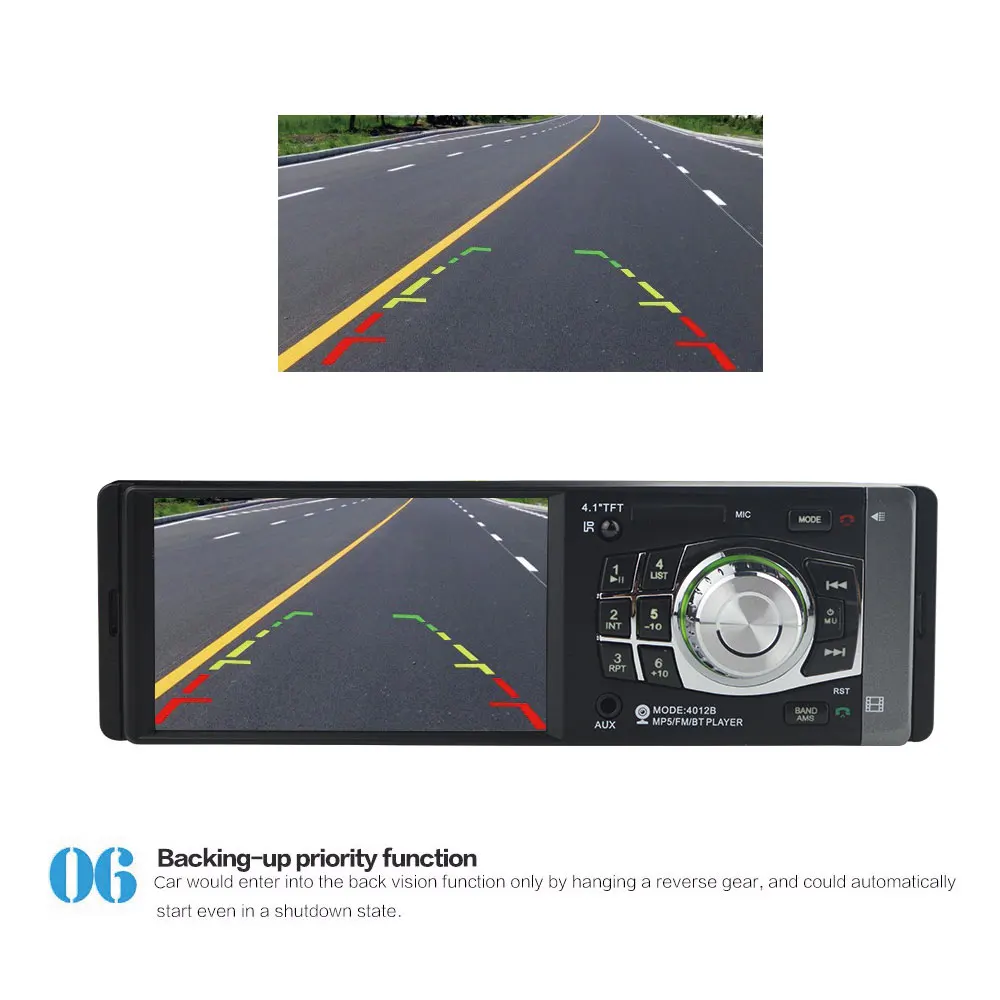 AMPrime 4012B 4 дюйма 1 Din автомагнитола Авто Аудио Стерео FM bluetooth Поддержка камеры