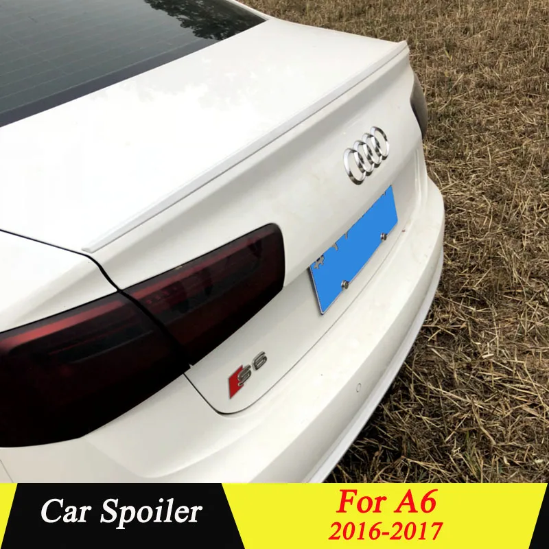 Для Audi A6 A6L задний спойлер багажника высокое качество АБС пластик праймер цвет украшение в виде хвостового крыла для Audi A6