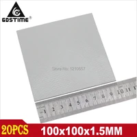 20pieces lot gdstime 100 x 100 x 1 5mm gpu smd dip ic chip pc vga chipset heatsink silicone conduction thermal pad