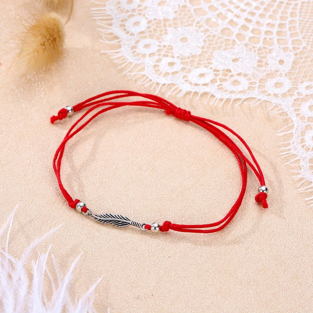 Корейская веревка от Dayoff браслеты листья простой цветной браслет с листьями пера